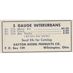Dayton Model Products  Vintage Print Ad Originall 1954 Wilmington Ohio u  S Gaug